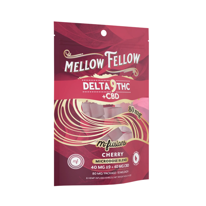 Microdose M - Fusions Gummies - Delta 9 THC + CBD 8ct 80mg - Cherry - Mellow Fellow