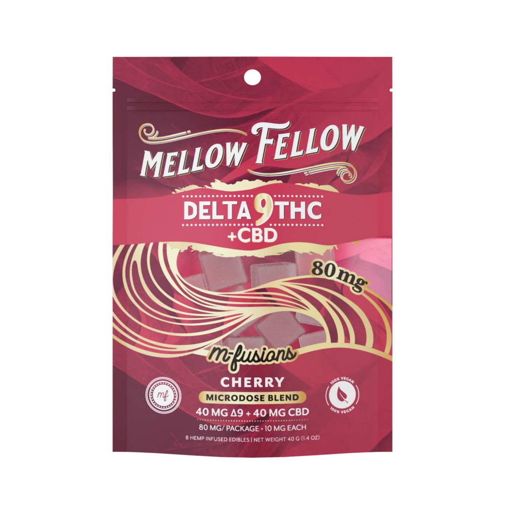Microdose M - Fusions Gummies - Delta 9 THC + CBD 8ct 80mg - Cherry - Mellow Fellow