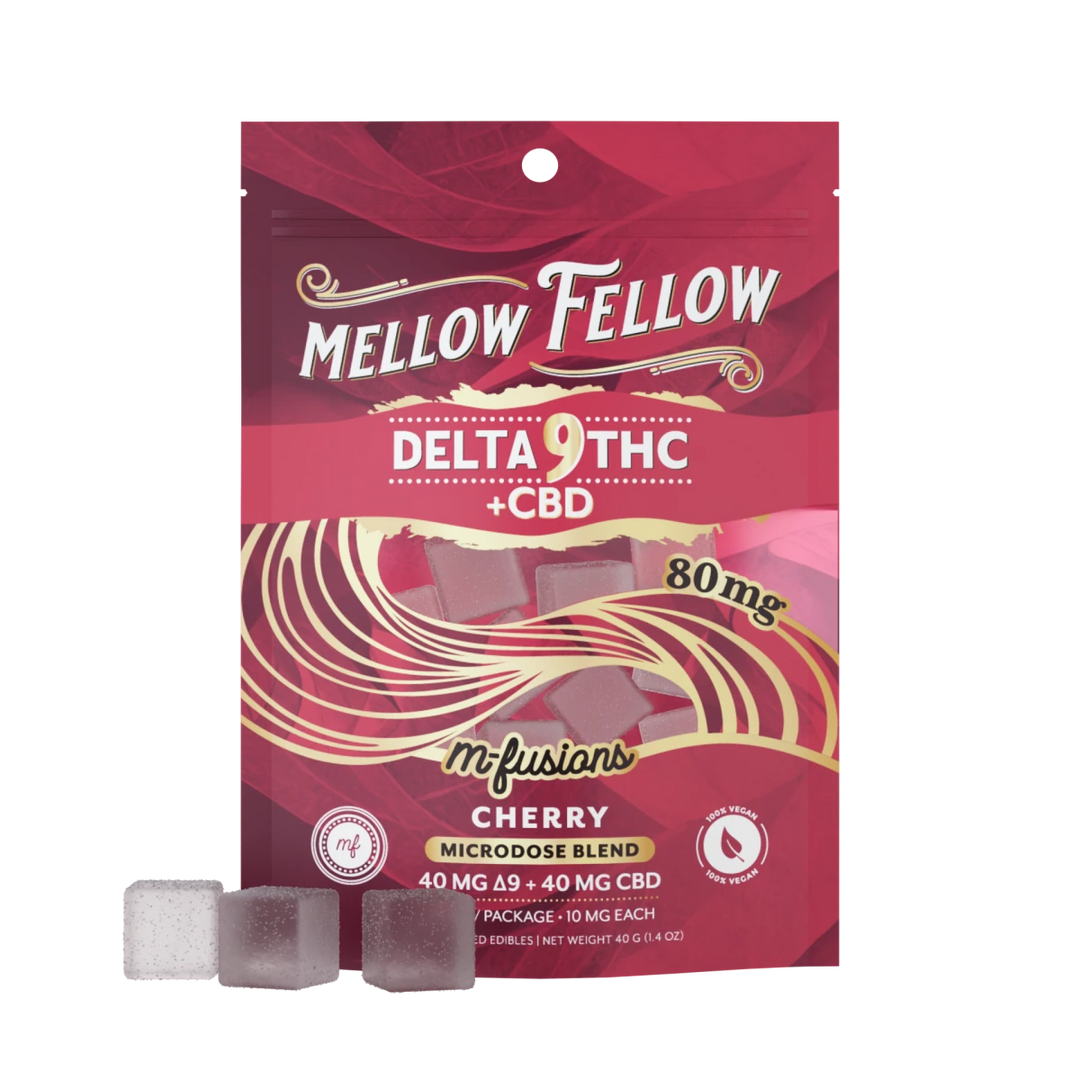 Microdose M - Fusions Gummies - Delta 9 THC + CBD 8ct 80mg - Cherry - Mellow Fellow