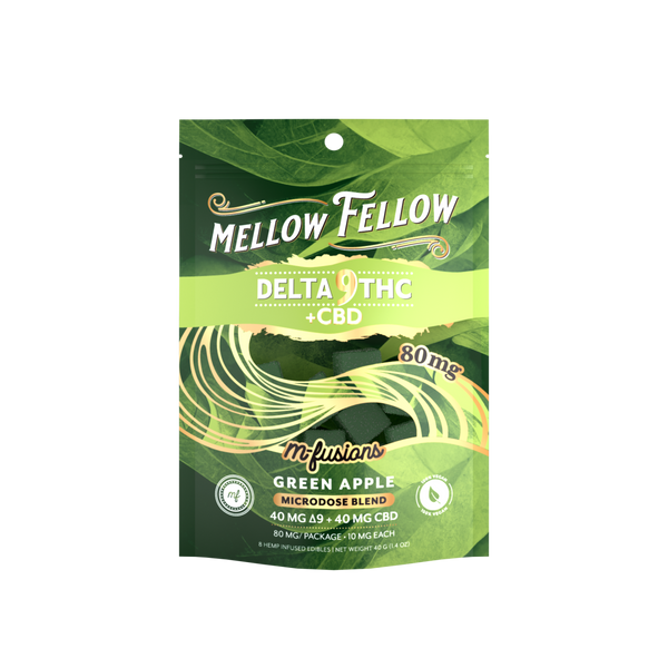 Micro-Dose M-Fusions Gummies - Delta 9 THC + CBD 8ct 80mg - Green Apple