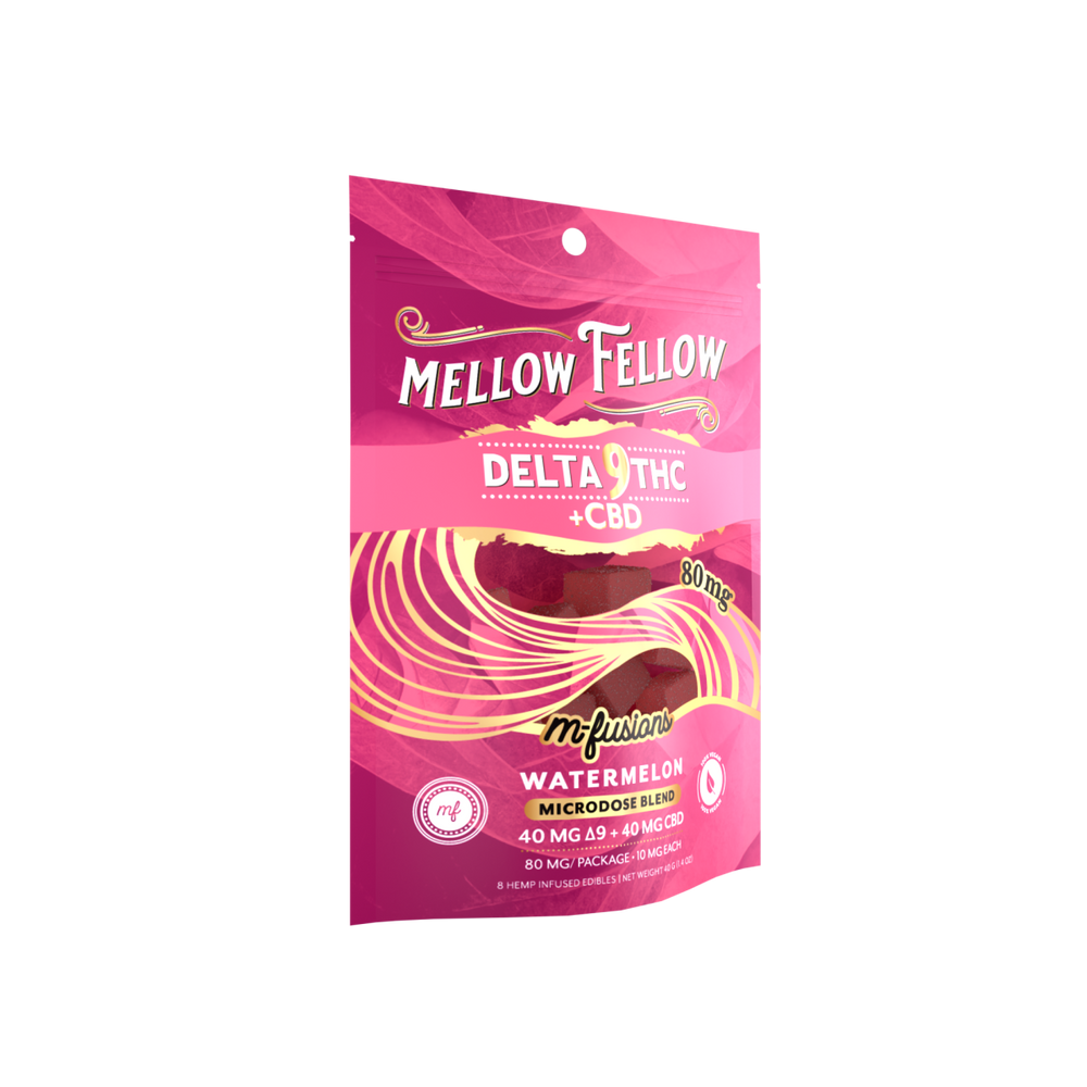 Microdose M - Fusions Gummies - Delta 9 THC + CBD 8ct 80mg - Watermelon - Mellow Fellow