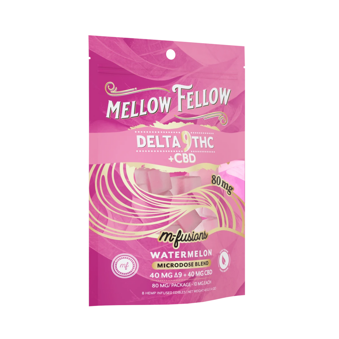 Microdose M - Fusions Gummies - Delta 9 THC + CBD 8ct 80mg - Watermelon - Mellow Fellow
