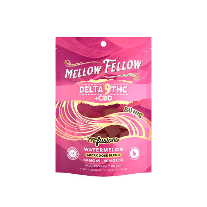 Microdose M - Fusions Gummies - Delta 9 THC + CBD 8ct 80mg - Watermelon - Mellow Fellow