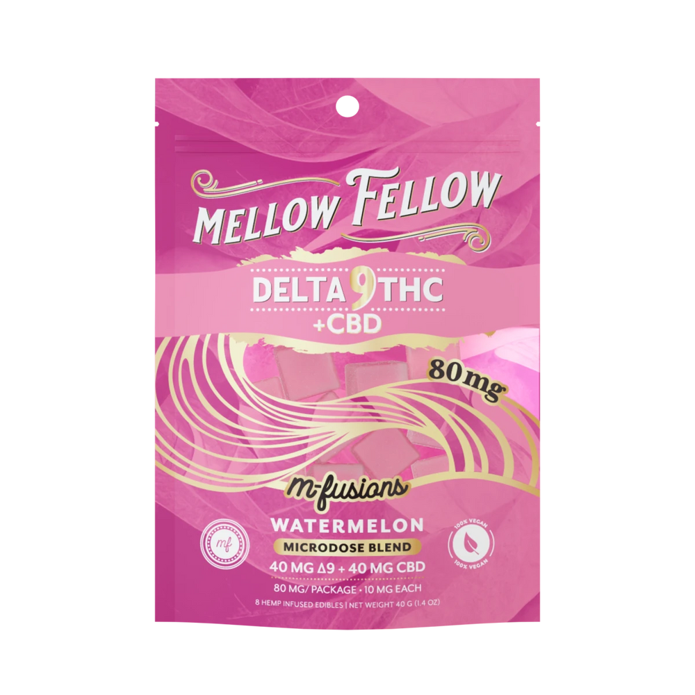 Microdose M - Fusions Gummies - Delta 9 THC + CBD 8ct 80mg - Watermelon - Mellow Fellow
