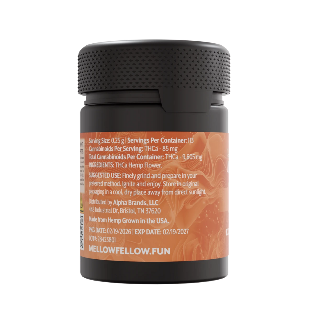 Exotic THCa Flower - 1oz Jars - Apricot Haze (Sativa) - Mellow Fellow