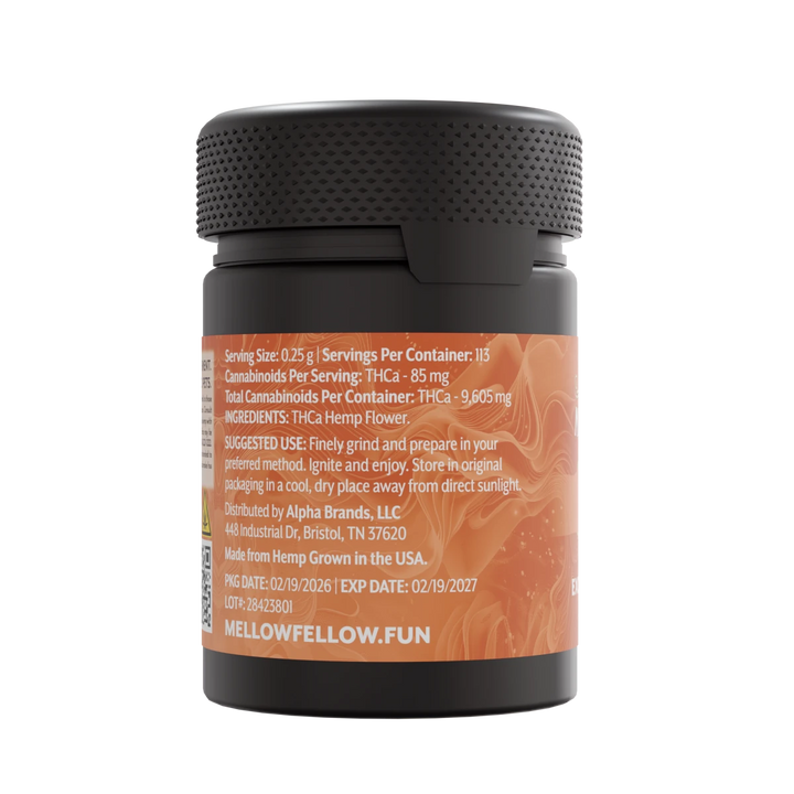 Exotic THCa Flower - 1oz Jars - Apricot Haze (Sativa) - Mellow Fellow
