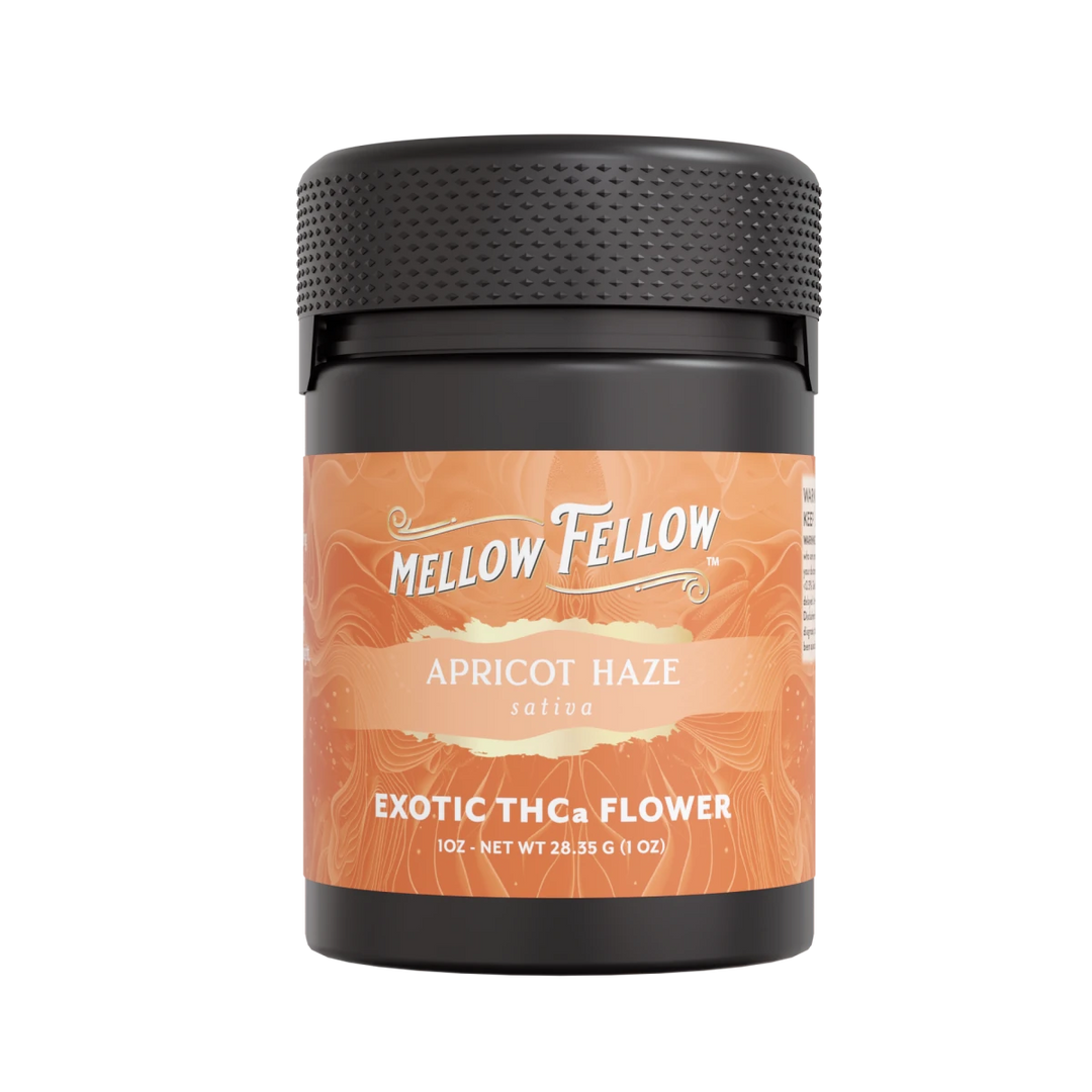 Exotic THCa Flower - 1oz Jars - Apricot Haze (Sativa) - Mellow Fellow