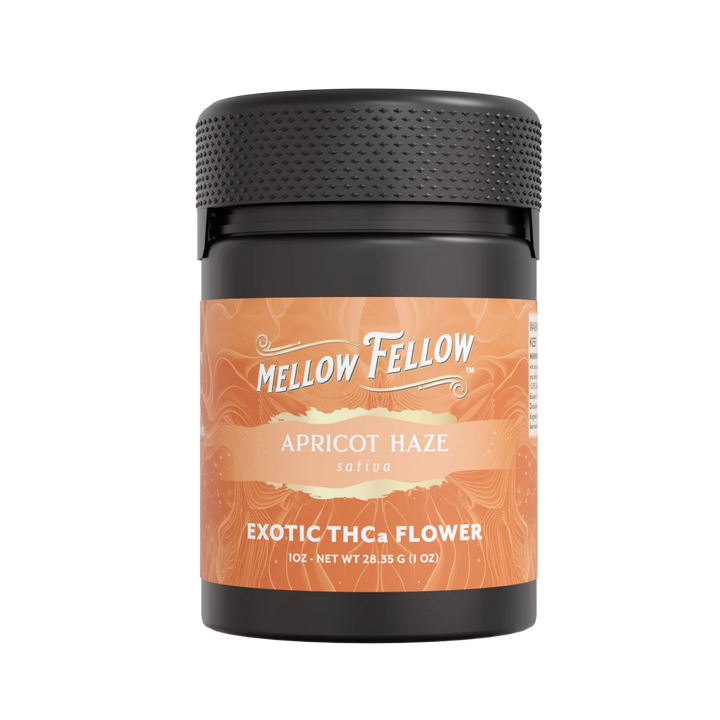 Exotic THCa Flower - 1oz Jars - Apricot Haze (Sativa) - Mellow Fellow