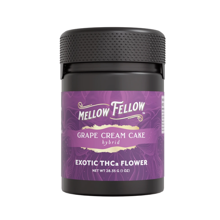 Exotic THCa Flower - 1oz Jars - Grape Cream Cake (Hybrid) - Mellow Fellow