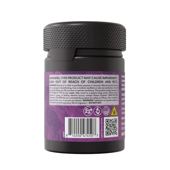 Exotic THCa Flower - 1oz Jars - Grape Cream Cake (Hybrid) - Mellow Fellow