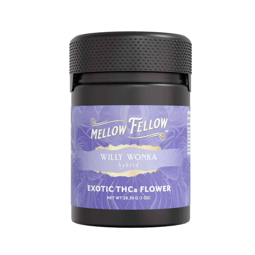 Exotic THCa Flower - 1oz Jars - Willy Wonka (Hybrid) - Mellow Fellow