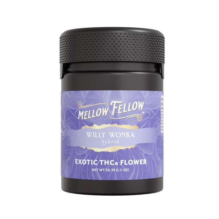 Exotic THCa Flower - 1oz Jars - Willy Wonka (Hybrid) - Mellow Fellow
