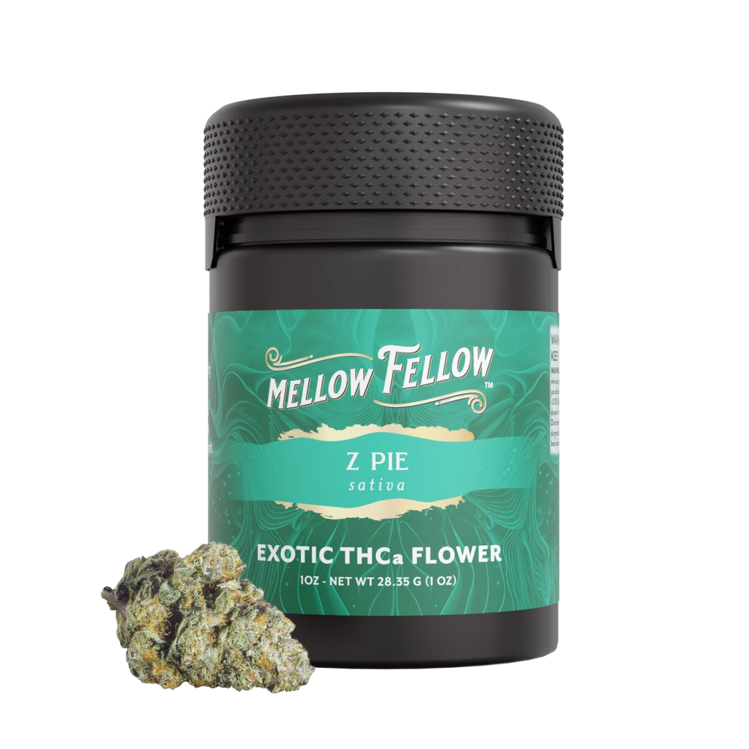 Exotic THCa Flower - 1oz Jars - Z Pie (Sativa) - Mellow Fellow