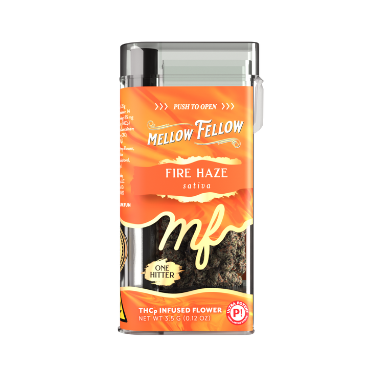 THCp Flower 3.5g Exotic Jar + One Hitter - Fire Haze (Sativa) - Mellow Fellow