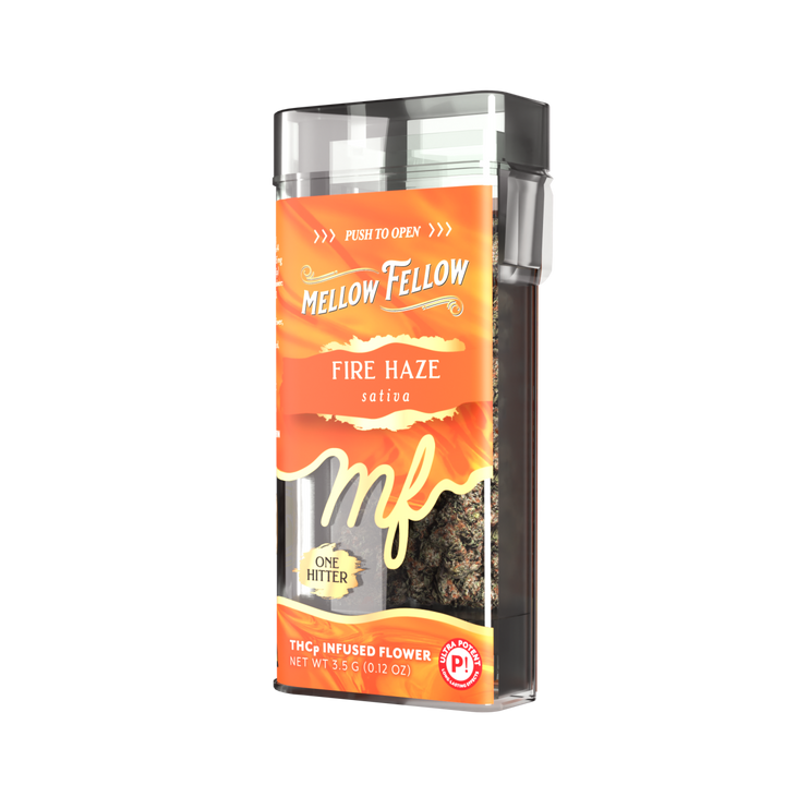 THCp Flower 3.5g Exotic Jar + One Hitter - Fire Haze (Sativa) - Mellow Fellow