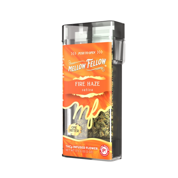 THCp 3.5g Infused Flower + One Hitter - Fire Haze (Sativa) - Mellow Fellow