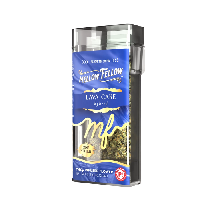 THCp 3.5g Infused Flower + One Hitter - Lava Cake (Hybrid) - Mellow Fellow