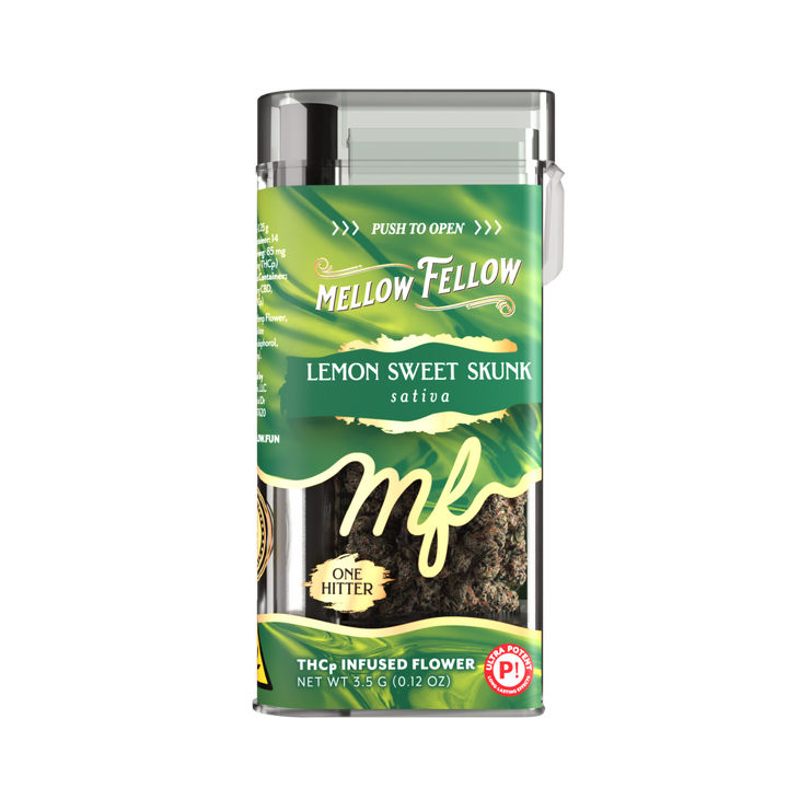 THCp Flower 3.5g Exotic Jar + One Hitter - Lemon Sweet Skunk (Sativa)