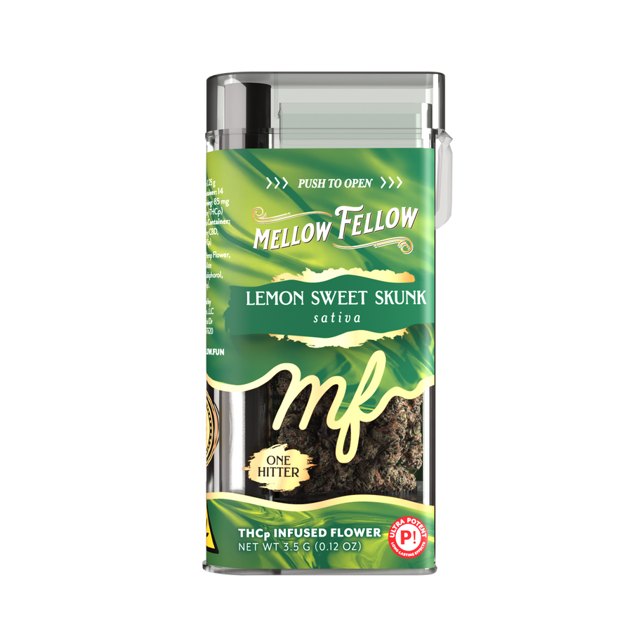 THCp Flower 3.5g Exotic Jar + One Hitter - Lemon Sweet Skunk (Sativa)