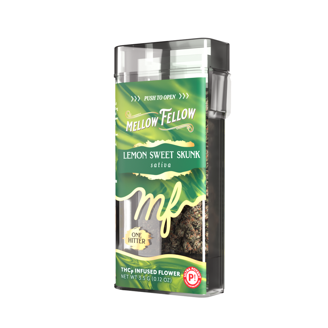 THCp Flower 3.5g Exotic Jar + One Hitter - Lemon Sweet Skunk (Sativa)