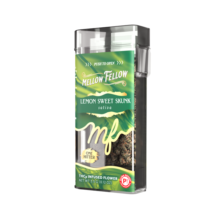 THCp Flower 3.5g Exotic Jar + One Hitter - Lemon Sweet Skunk (Sativa)