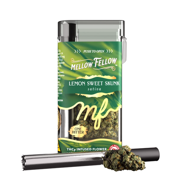 THCp 3.5g Infused Flower + One Hitter - Lemon Sweet Skunk (Sativa)