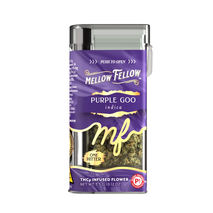 THCp 3.5g Infused Flower + One Hitter - Purple Goo (Indica) - Mellow Fellow