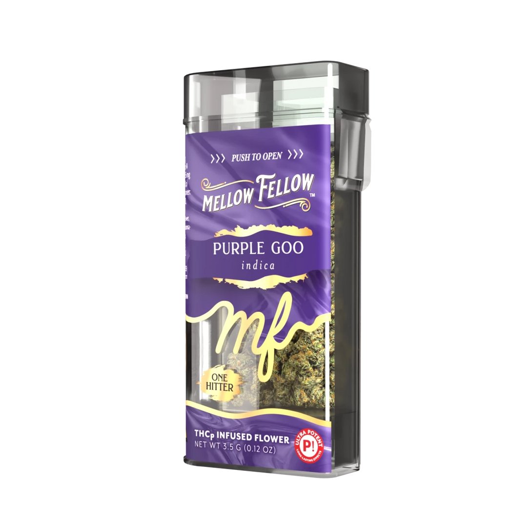 THCp 3.5g Infused Flower + One Hitter - Purple Goo (Indica) - Mellow Fellow