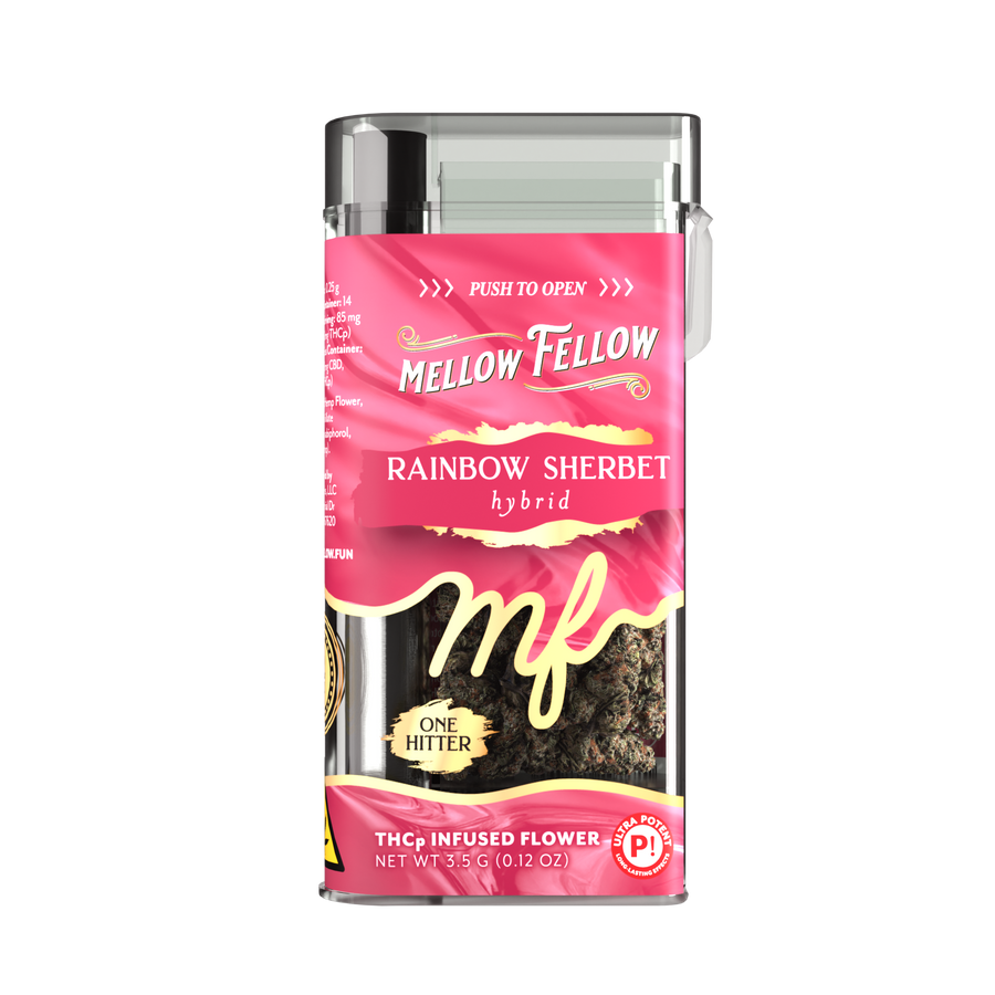 THCp Flower 3.5g Exotic Jar + One Hitter - Rainbow Sherbet (Hybrid)