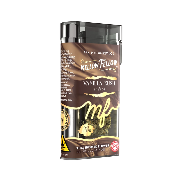 THCp 3.5g Infused Flower + One Hitter - Vanilla Kush (Indica) - Mellow Fellow