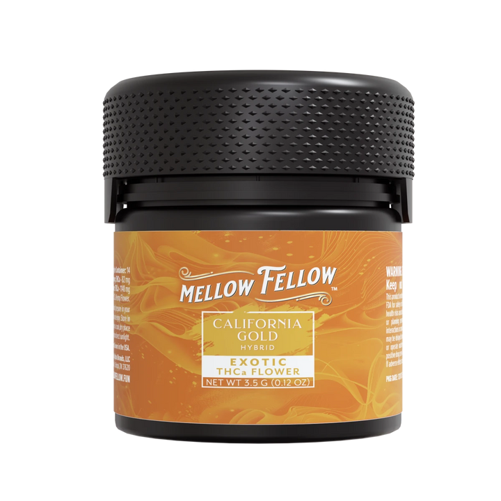 THCa 3.5g Exotic Flower - California Gold (Indica) - Mellow Fellow