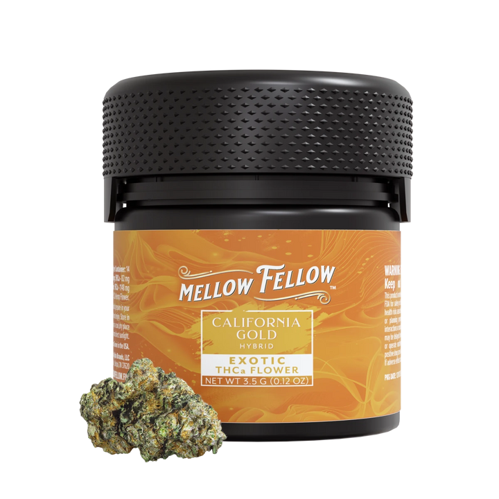 THCa 3.5g Exotic Flower - California Gold (Indica) - Mellow Fellow
