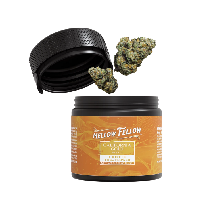 THCa 3.5g Exotic Flower - California Gold (Indica) - Mellow Fellow