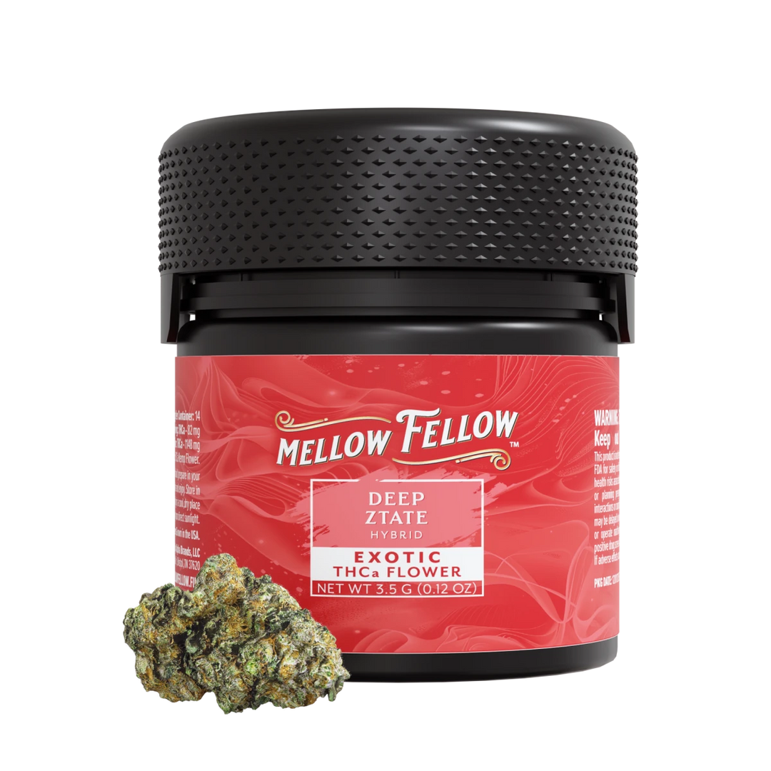 THCa 3.5g Exotic Flower - Deep Ztate (Hybrid) - Mellow Fellow
