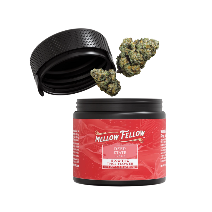 THCa 3.5g Exotic Flower - Deep Ztate (Hybrid) - Mellow Fellow