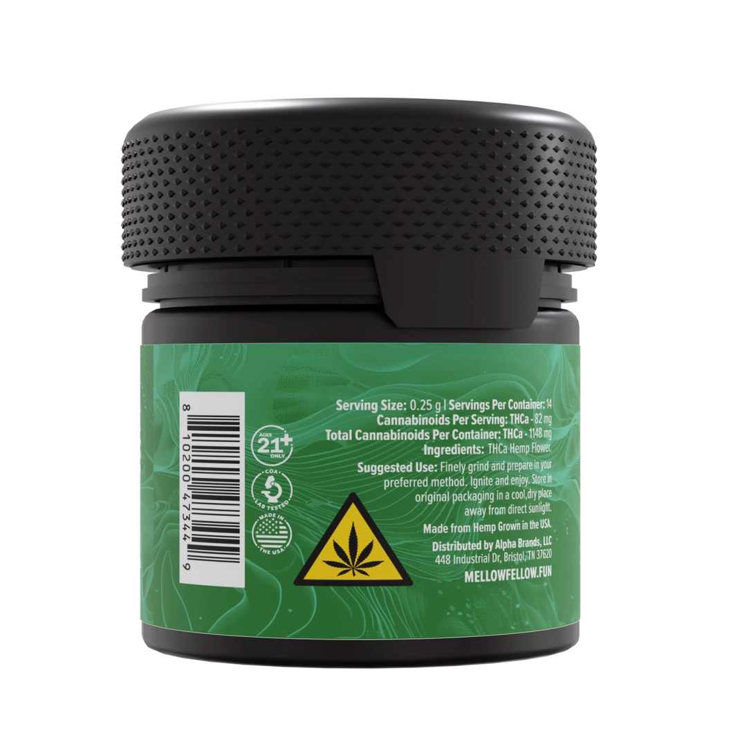 THCa 3.5g Exotic Flower - Straight A’s Haze (Sativa) - Mellow Fellow