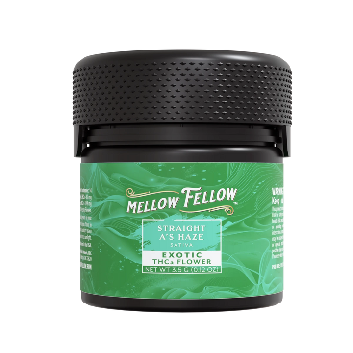 THCa 3.5g Exotic Flower - Straight A’s Haze (Sativa) - Mellow Fellow