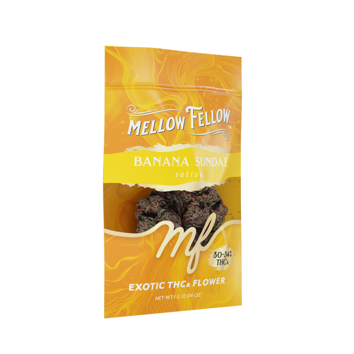 Exotic THCa Flower - 1g Sachets - Banana Sundae (Sativa) - Mellow Fellow