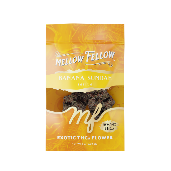 Exotic THCa Flower - 1g Sachets - Banana Sundae (Sativa) - Mellow Fellow