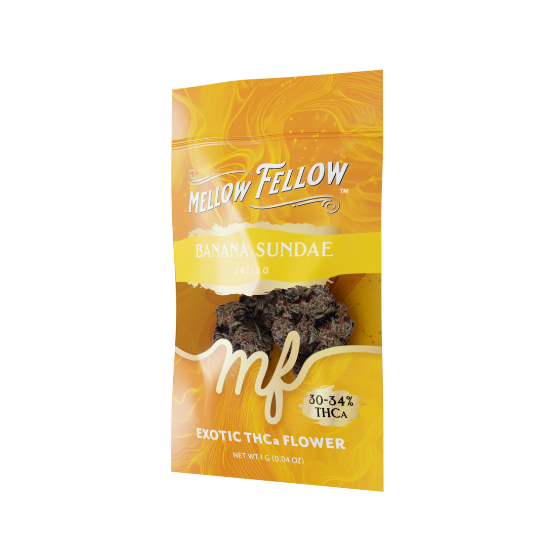 Exotic THCa Flower - 1g Sachets - Banana Sundae (Sativa) - Mellow Fellow