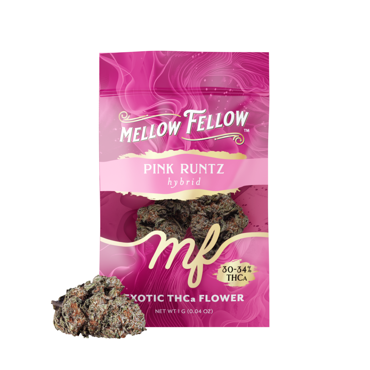Exotic THCa Flower - 1g Sachets - Pink Runtz (Hybrid) - Mellow Fellow