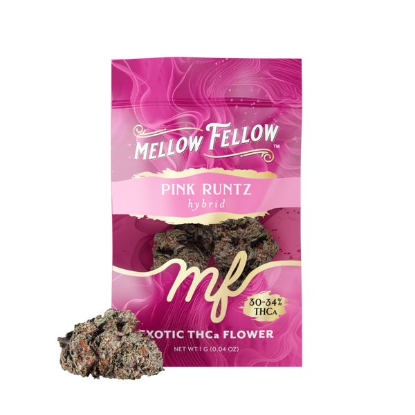 Exotic THCa Flower - 1g Sachets - Pink Runtz (Hybrid) – Mellow Fellow