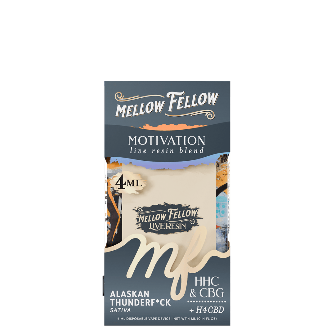 Motivation Blend 4ml Live Resin Disposable Vape - Alaskan Thunderf*ck (Sativa) - Mellow Fellow