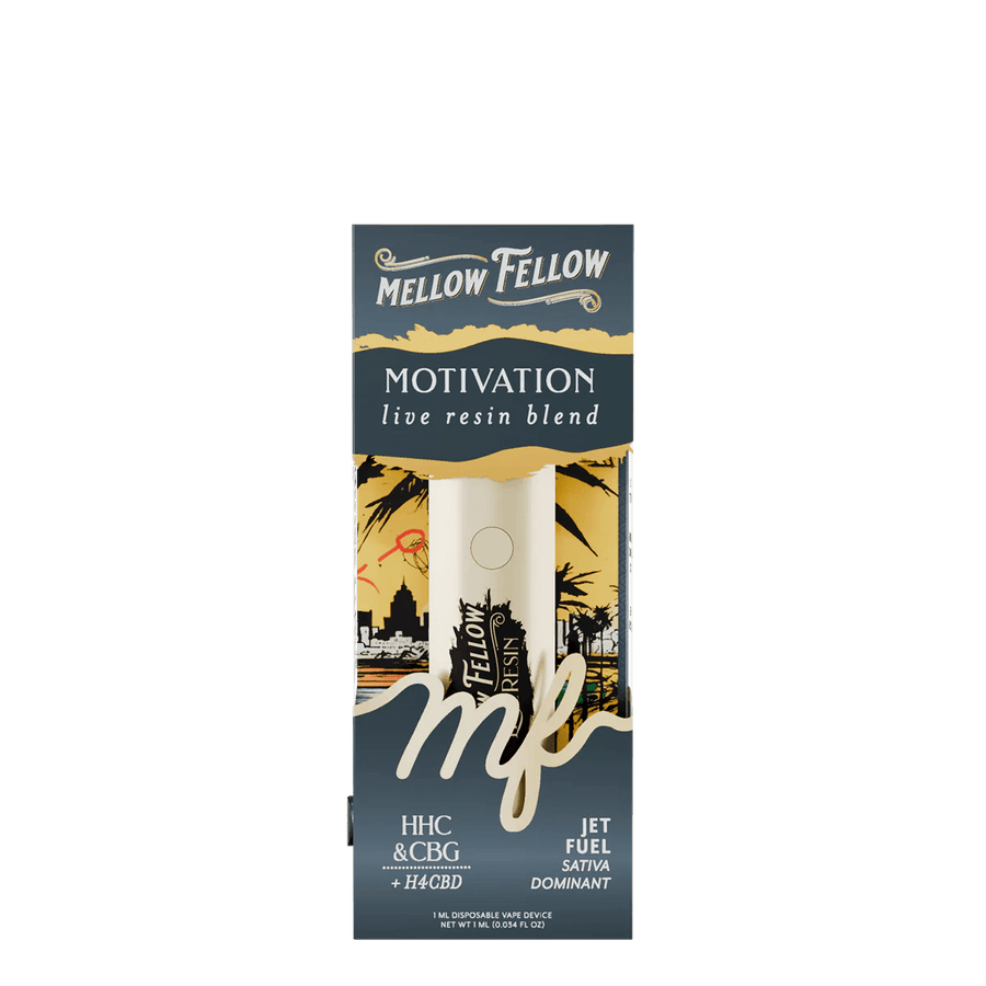 Motivation Blend - Destination: Dubai - Live Resin 1ml Disposable Vape - Jet Fuel (Sativa Dominant) - Mellow Fellow