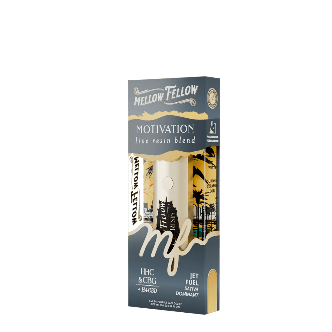 Motivation Blend - Destination: Dubai - Live Resin 1ml Disposable Vape - Jet Fuel (Sativa Dominant) - Mellow Fellow