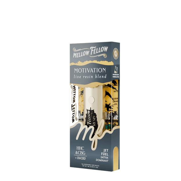 Motivation Blend - Destination: Dubai - Live Resin 1ml Disposable Vape - Jet Fuel (Sativa Dominant) - Mellow Fellow