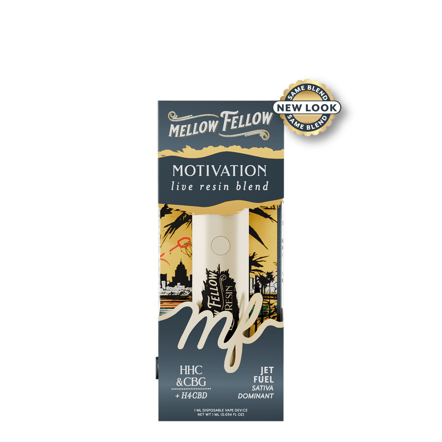 Motivation Blend - Destination: Dubai - Live Resin 1ml Disposable Vape - Jet Fuel (Sativa Dominant) - Mellow Fellow