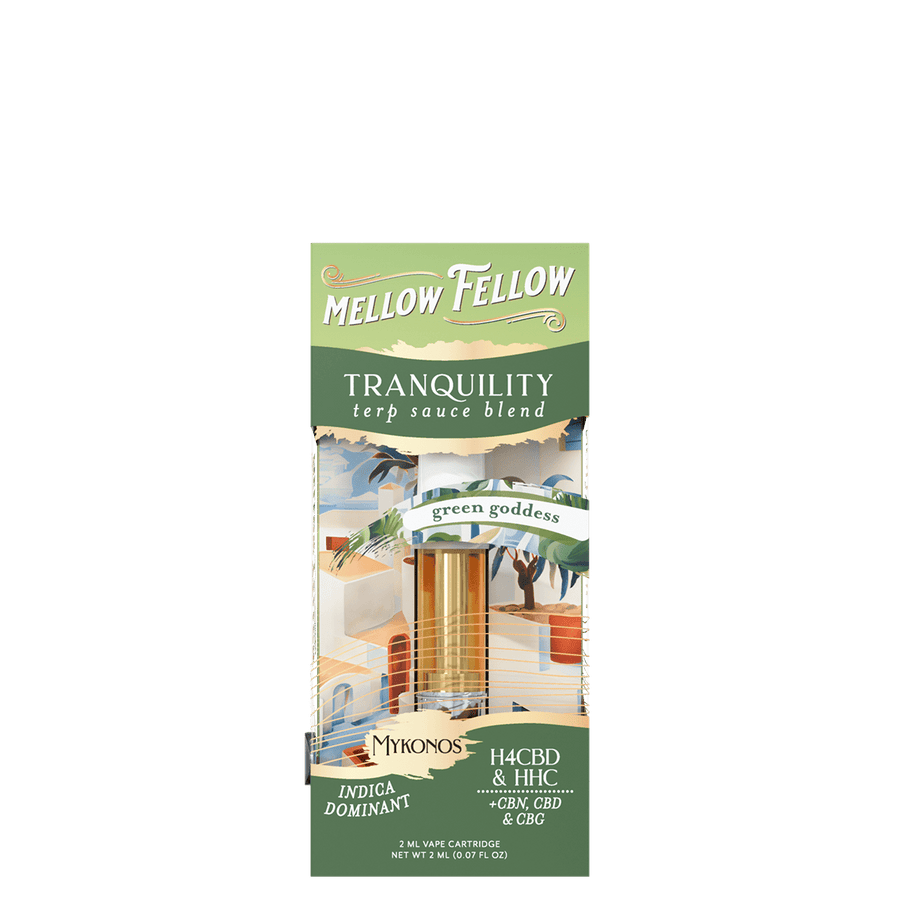 Mykonos Tranquility Blend - Terp Sauce 2ml Vape Cartridge - Green Goddess (Indica Dom) - Mellow Fellow
