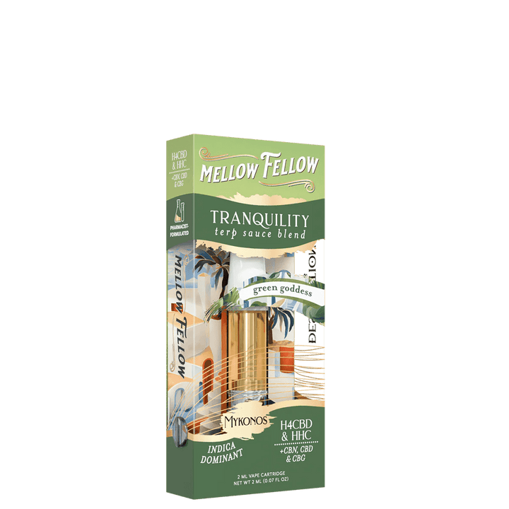 Mykonos Tranquility Blend - Terp Sauce 2ml Vape Cartridge - Green Goddess (Indica Dom) - Mellow Fellow