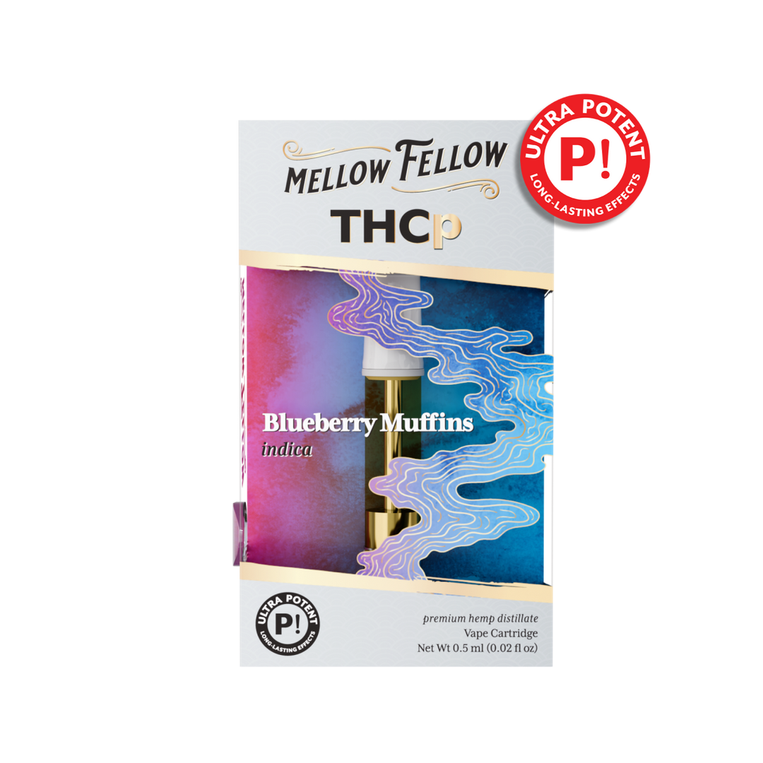 THCp 0.5ml Vape Cartridge - Blueberry Muffins (Indica) - Mellow Fellow